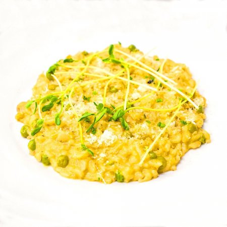 Hráškové rizoto s parmezánom
