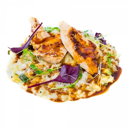 Grilované kuracie prsia v jogurte, cuketové rizoto