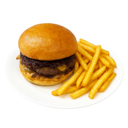 Smash burger, hranolky ( hovädzie )