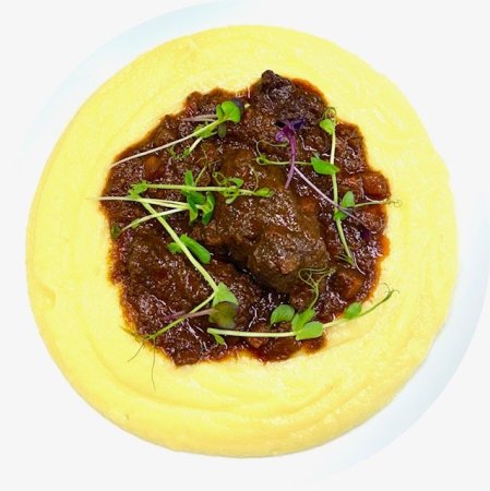 Hovädzie líčka na červenom víne, zemiaková kaša